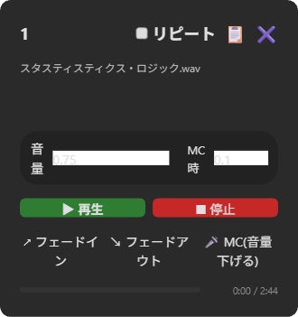 音声カード（枠）の各部