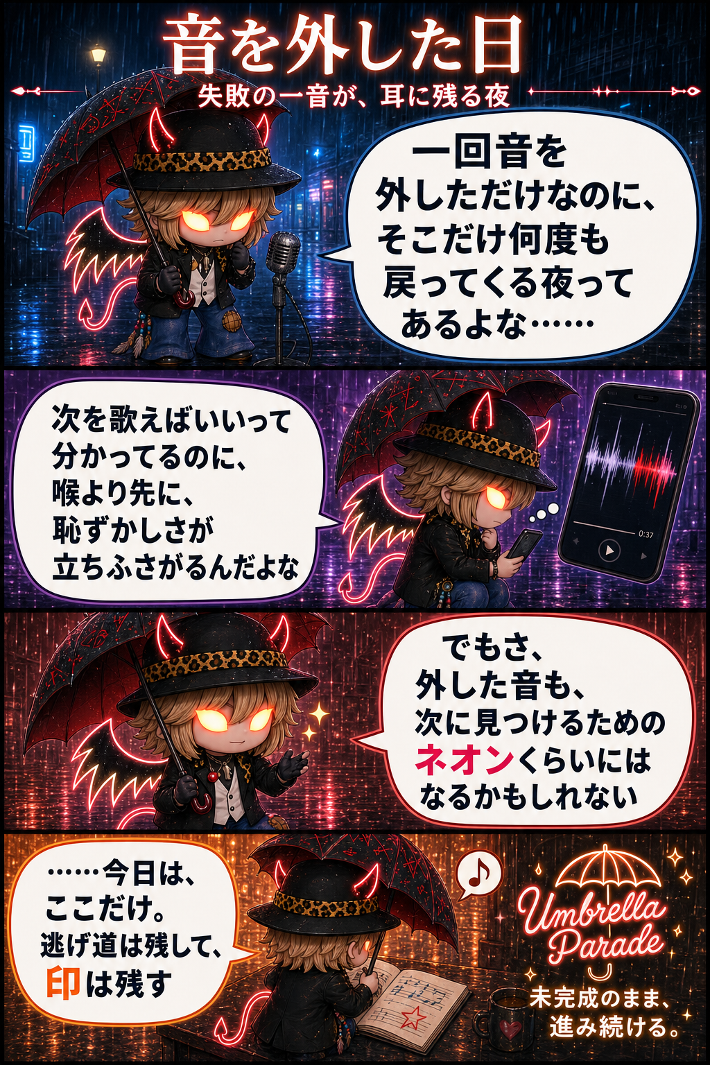 音を外した日