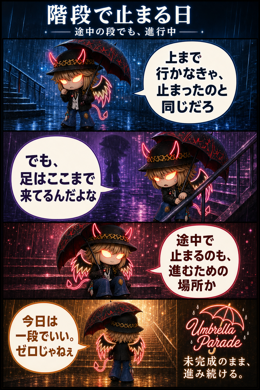 階段で止まる日